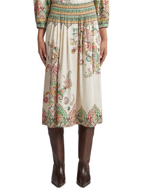 gonna a ruota cotone bianco fantasia ETRO | WRFA011299SP5B8X0802